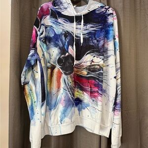Lightweight Arabian Horse Graphic Hooded Top